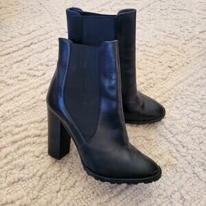Polo Ralph Lauren Black Leather Ankle Booties sz 6.5